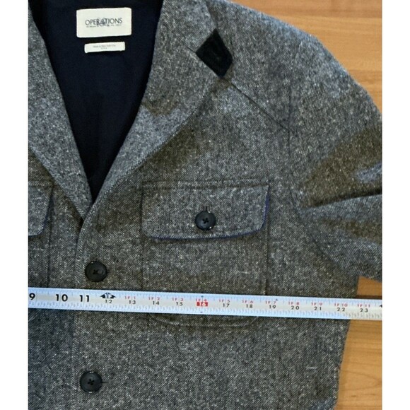 Operations NYC Men's Tweed Wool Blend Blazer 44R Gray Sport‎ Coat Elbow Patches - Picture 10 of 13